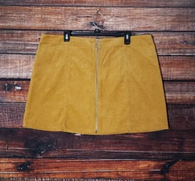 Falda Forever 21 Talla Grande 2X Pana Marrón Óxido Cremallera Frontal Algodón Para Mujer Foto 1 de 4