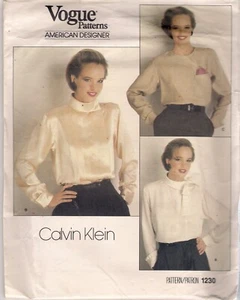 Vogue Designer Sewing Pattern 1230, Calvin Klein Vintage Blouses, Size 10 - Picture 1 of 3