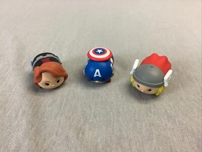 Figura Vinilo Disney Marvel Tsum Tsum 3 Capitán América Thor Viuda Negra Foto 1 de 3