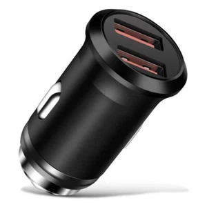 1x 2 USB Ports Fast Charging Car Charger Adapter Black Car Interior Accessories - Bild 1 von 6