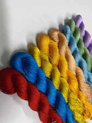 24silk Tight twisted water ripple mulberry silk,hand-dyed embroidery silk thread - Image 1 of 4