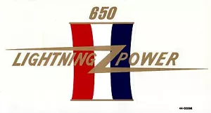 BSA MOTORCYCLE, OIF, "650 LIGHTNING POWER", 7.5" X 4.5" DECAL, ONE, F/SH - Picture 1 of 2
