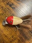 Fishing Lure-Creek Chub glass eyed Dingbat-Red And White colored W/ lip Dated