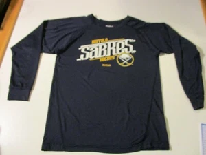 BUFFALO SABRES HOCKEY REEBOK BRAND LONG SLEEVE ATHLETIC SHIRT-YOUTH MED NHL - Picture 1 of 6
