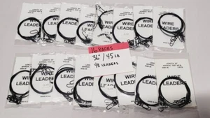 Black Wire Fishing Leaders - 36" 45lb AFW Surflon, Rosco Snaps Bulk Value Lot - Picture 1 of 4