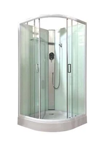 Shower Screen Cubicle Enclosure W/T Base Bathroom 800x800x2300mm White 8225A - Picture 1 of 6