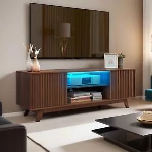 LED TV Stand for 65/60" TV with Storage Shelf Media Console Entertainment Center - Picture 1 of 16