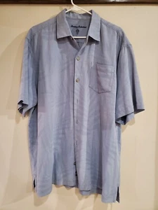 Tommy Bahama Men’s XL Button Down Shirt 100% Silk Blue - Picture 1 of 6