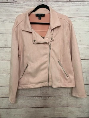 Chaqueta de Moto Colleen Lopez Imitación Gamuza Rubor (Rosa Claro) 1X Usada Foto 1 de 4