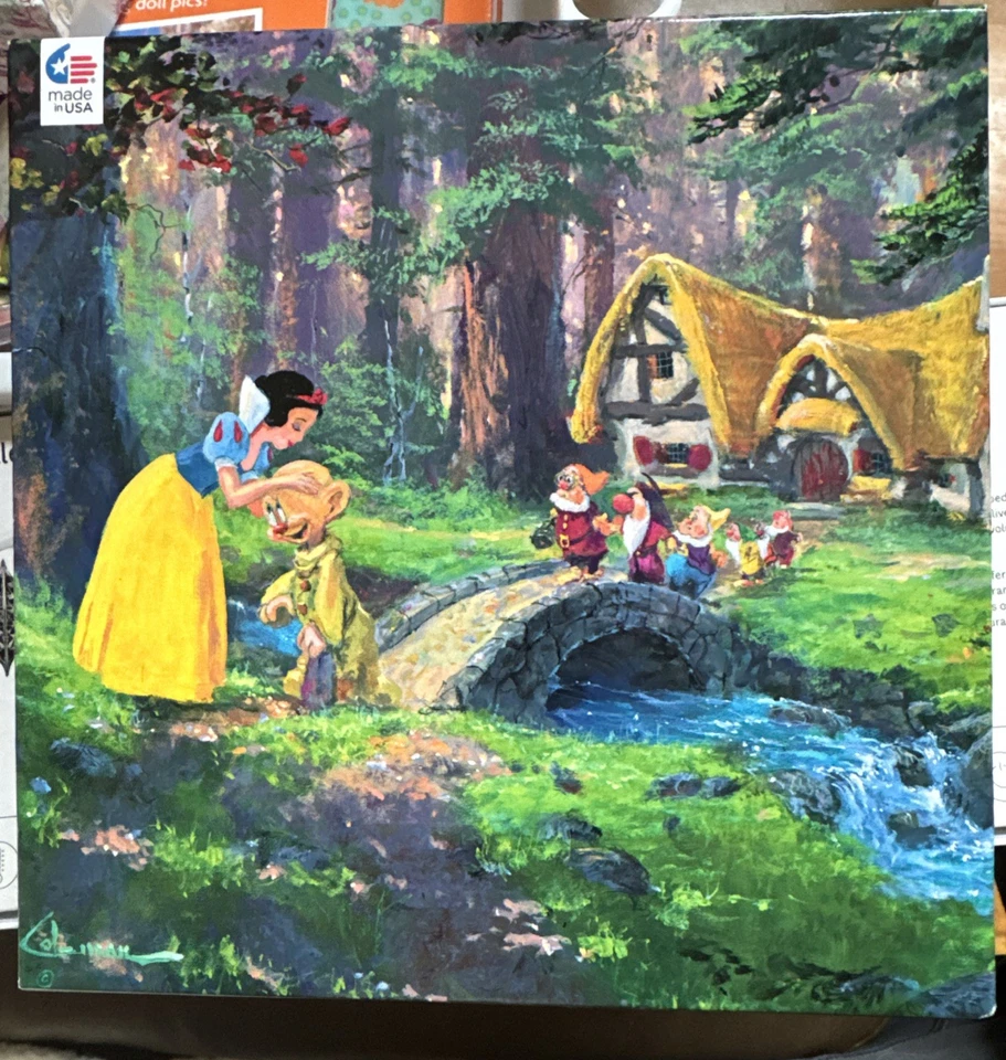 Disney Ceaco Fine Art 550 Jigsaw Puzzle Sweet Goodbye Snow White 7 Dwarfs Dopey