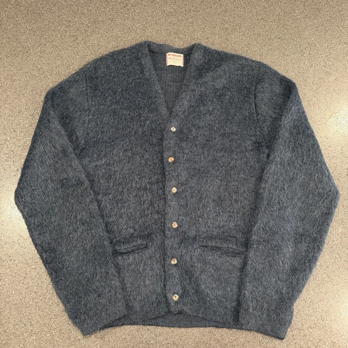 トップス 60s McGREGOR powder  mohair cardigan Vintage McGregor Powder Snow Mohair Cardigan Sweater Grunge Fuzzy