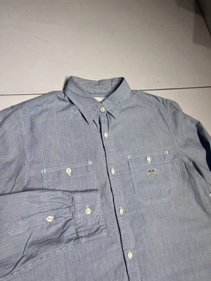 Camisa Denim Supply Para Hombre Mediana Azul Blanca Ralph Lauren Rayas Abotonada Informal Foto 1 de 4