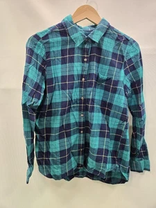 Camisa So Perfect Mujer Grande Azul Verde Franela a Cuadros Botón Delantero Manga Larga - Imagen 1 de 11