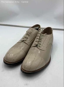 Stacy Adams Mens Tan Crocodile Leather Lace Up Oxford Dress Shoes Size 12D - Picture 1 of 8