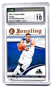 Panini Excalibur Jousting 17 2016-17 Karl Anthony Towns CSG 10 GEMA COMO NUEVO - Imagen 1 de 3