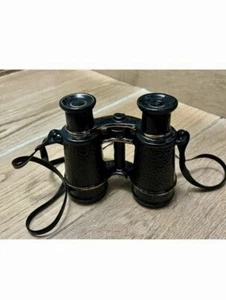 COLLECTIBLE CERAMIC "BINOCULAR FLASK DECANTER "WATER/FIRE» HAND PAINTED EMPTY - Picture 1 of 9