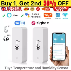 Tuya WiFi Zigbe Temperature Humidity Sensor Thermometer Hygrometer Smart Home UK - Picture 1 of 18