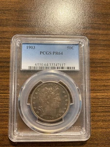 1903-P Barber Silver Half Dollar 50C PCGS PROOF PR PF 64 ONLY 755 MINTAGE - Picture 1 of 4