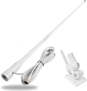 Fiberglass Marine Antenna, VHF 156-163Mhz White 43Inches Boat Antenna - Picture 1 of 5