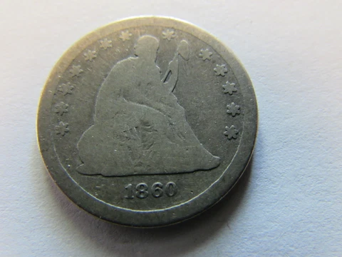 1860 S Seated Liberty Quarter San Francisco Mint 25 Cents Key Date Silver Coin Cover
