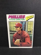 1977 Topps Steve Carlton Philadelphia Phillies #110 Baseball Card *CREASE - a2e