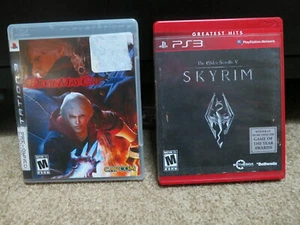 Devil May Cry 4 + Skyrim CIB: Elder Scrolls V PlayStation 3 PS3 Lot getestet  - Bild 1 von 5