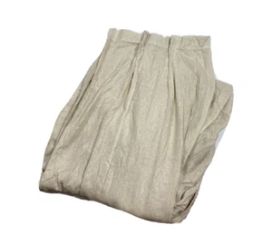 1 Handmade Vintage Curtain Pinch Pleat Drape Panel 88 Long Sheer Linen Beige - Picture 1 of 8