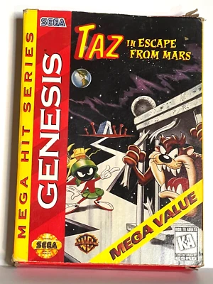 TAZ Escape from Mars Sega Genesis 1994 Complete In Box w/ Clean Tested Authentic - Image 1 of 4