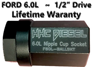 HHC Diesel~ Ford 6.0L Oil Rail Rebuild Ball Tube Socket - Nipple Cup Impact Tool