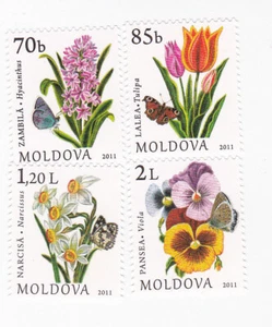 Moldova , 2011 , Flowers , set of 4 v, MNH - Picture 1 of 1