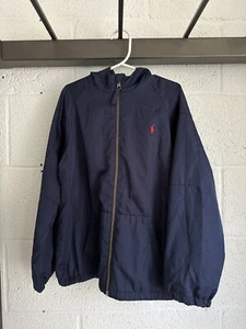 EUC Polo Ralph Lauren Water-Repellent Hooded Jacket SIZE 7 Boys Navy Blue $135 - Picture 1 of 14