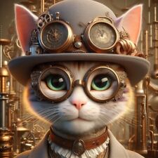 digital image OOAK. Cat Steampunker.