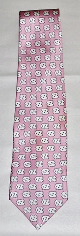 Vintage University of North Carolina UNC Tar Heels Logo Mens Pink Silk Neck Tie Cover
