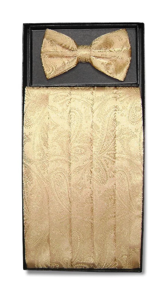 Conjunto de pajarita Cumberbund & BowTie Paisley, diseño con estampado de lunares para hombre Foto 1 de 1