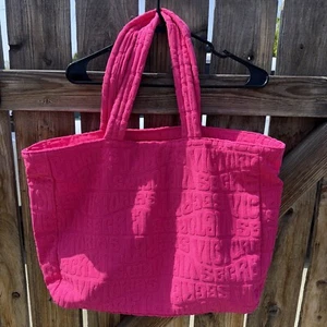 VS Paris Hilton Kostüm Hot Pink Logo Beuteltasche Tasche Frottee Reißverschluss oben geschlossen nie benutzt - Bild 1 von 5