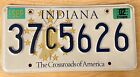 Indiana Car Auto License Plate 37C5626, Crossroads Of America, embossed aluminum