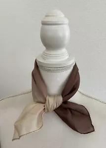 Vintage Made In Japan Women's Lot of 2 Minimalist Ombre Brown & Orange Scarves - Picture 1 of 6