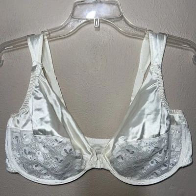 Sujetador vintage Goddess 44D Kristie con aros copa marfil encaje satinado estilo 415 cómodo Foto 1 de 4