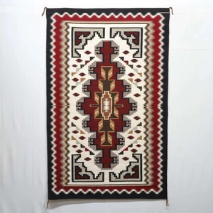 Large Wool Kilim Navajo Southwestern Bohemian Red Rug 5x7 Native American Rug - Picture 1 of 3