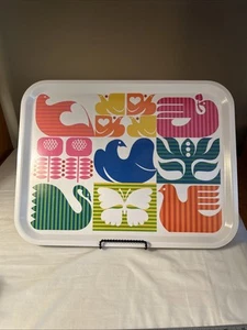 IKEA Serving Tray BIRD Scandinavian 17x13” Melamine Swan Heart Love & Peace Lg - Picture 1 of 11