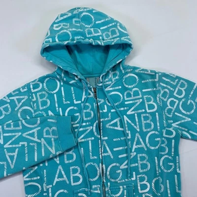 Billabong Full Zip Hoodie Sweatshirt Women's Large Turquoise AOP Surf Skater Y2k - Image 1 of 4