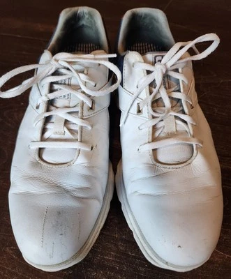 Zapatos de golf FootJoy Pro SL para hombre talla 8W blanco azul cuero sin clavos 53848 Foto 1 de 4