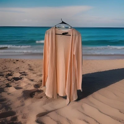 VOLCOM Women’s Lightweight Knit Open Cardigan Coral Pink Small 4-6 - Image 1 of 4