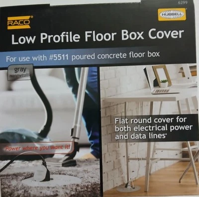 RACO круглый пол коробка чехол набор пола коробка подъем крышки серый неметаллический C2122 новый - Изображение 1 из 2