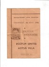 Boston United v Aston Villa (Eric Houghton Benefit Match) - 09/05/1946 - RARE