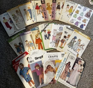Lot Of 29 Vintage 1960s -2000s Baby Children Sewing Patterns CUT - UNCHECKED - Picture 1 of 2