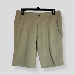 Under armour 32 x 10" Khaki Loose Fit Match Play Flex Golf Shorts Casual Active - Picture 1 of 8