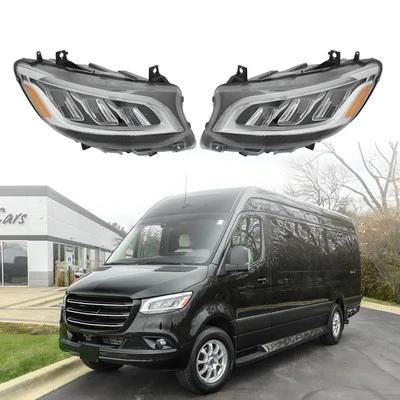Fits Mercedes-Benz Sprinter Halogen Up to Pair LED Headlight Headlamps 2019-2022 - Image 1 of 4