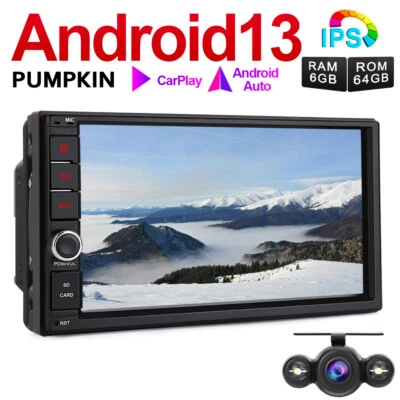 Pumpkin 4GB 64GB 7" Android 13 Autoradio 2 DIN GPS Navi OBD DAB Bluetooth+Kamera - Bild 1 von 4