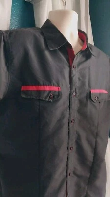 TRUE ROCK Men’s Shirt Size XL Black/Red Short Sleeve 2 Pocket  Detail - Image 1 of 4